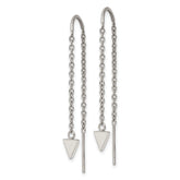 Chisel Stainless Steel Polished Triangle Dangle Threader Earrings